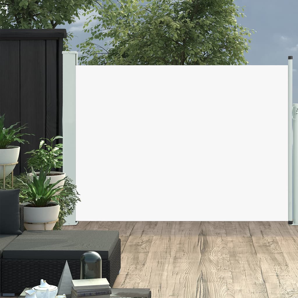 Tuinscherm uittrekbaar 117x500 cm crème