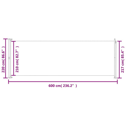 Tuinscherm uittrekbaar 220x600 cm bruin