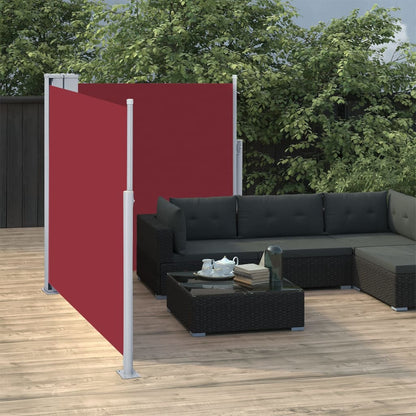 Windscherm uittrekbaar 117x600 cm rood