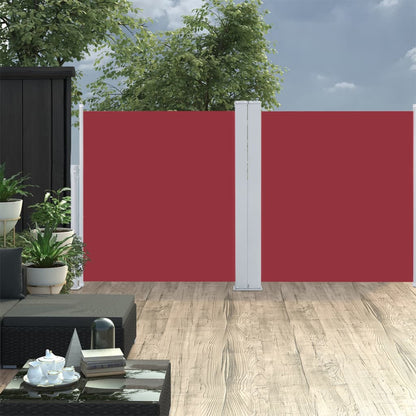 Windscherm uittrekbaar 117x600 cm rood