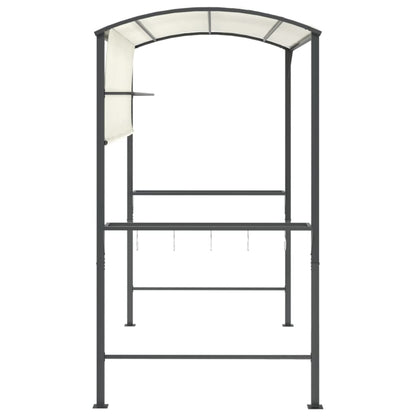 Prieel met dak 220x110x200 cm crèmekleurig