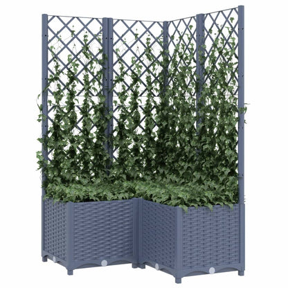 Plantenbak met latwerk 80x80x136 cm polypropeen donkergrijs