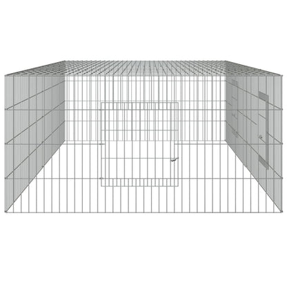 huisdierenkooi met 2 panelen 220x110x55 cm gegalvaniseerd ijzer