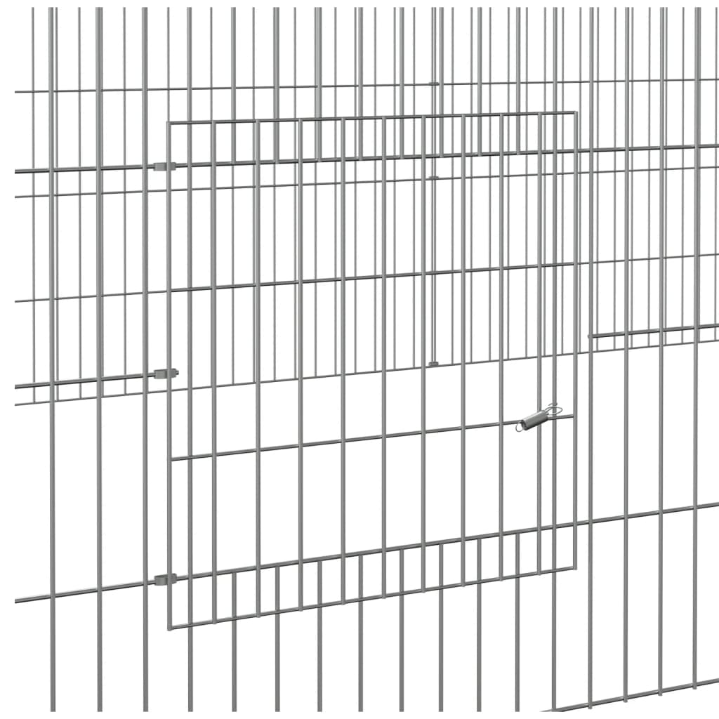 huisdierenkooi met 2 panelen 220x110x55 cm gegalvaniseerd ijzer