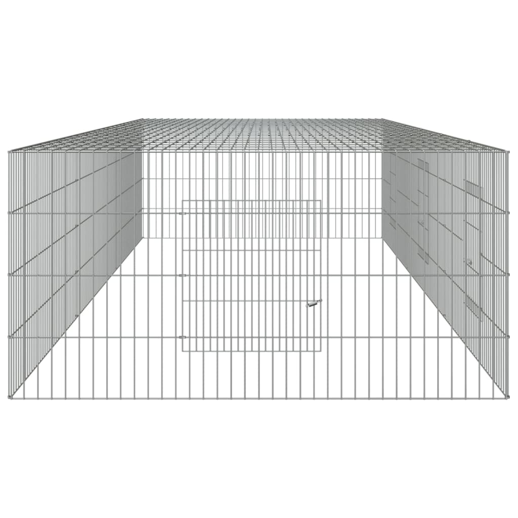 huisdierenkooi met 3 panelen 325x109x54 cm gegalvaniseerd ijzer