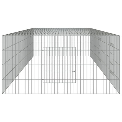 huisdierenkooi met 3 panelen 325x109x54 cm gegalvaniseerd ijzer