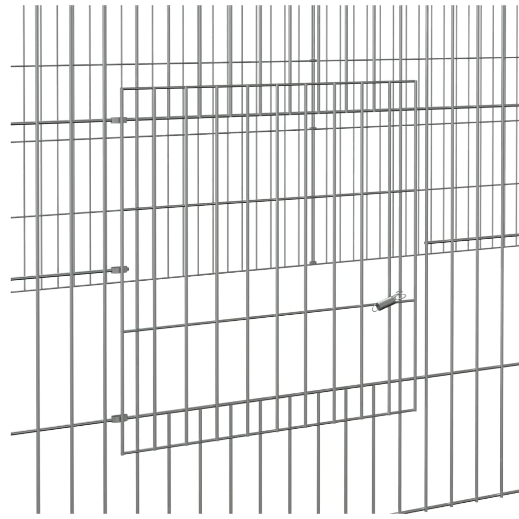 huisdierenkooi met 3 panelen 325x109x54 cm gegalvaniseerd ijzer