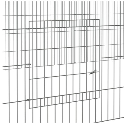 huisdierenkooi met 3 panelen 325x109x54 cm gegalvaniseerd ijzer