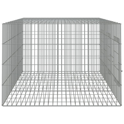 huisdierenkooi met 3 panelen 163x79x54 cm gegalvaniseerd ijzer