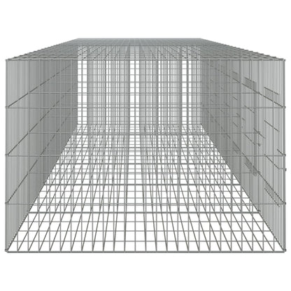 huisdierenkooi met 6 panelen 327x79x54 cm gegalvaniseerd ijzer