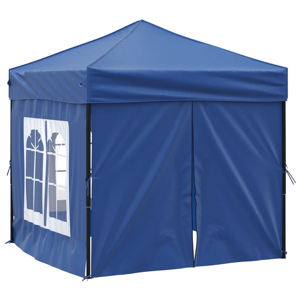 Partytent inklapbaar met zijwanden 2x2 m blauw