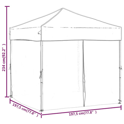 Partytent inklapbaar met zijwanden 2x2 m blauw