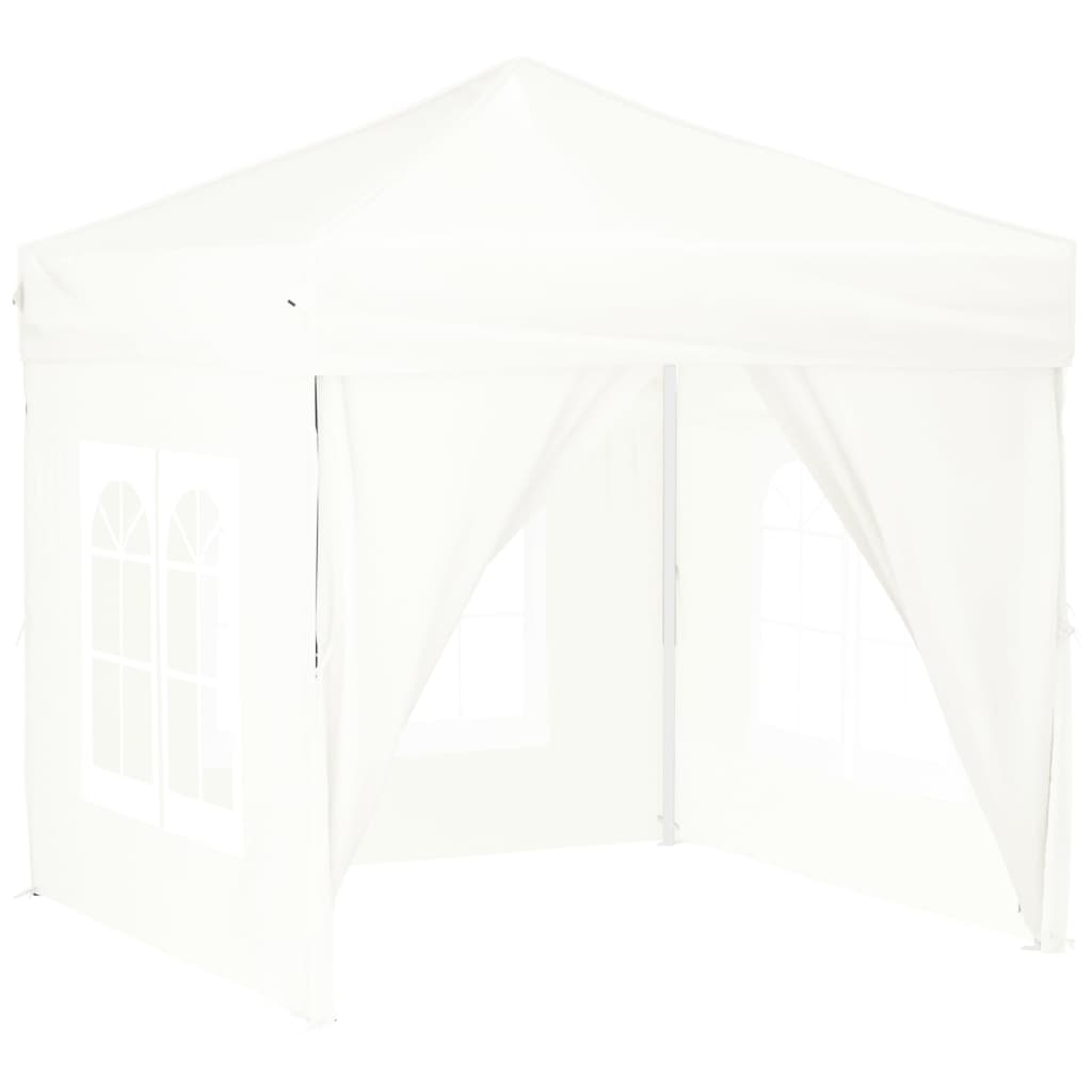 Partytent inklapbaar met zijwanden 2x2 m wit