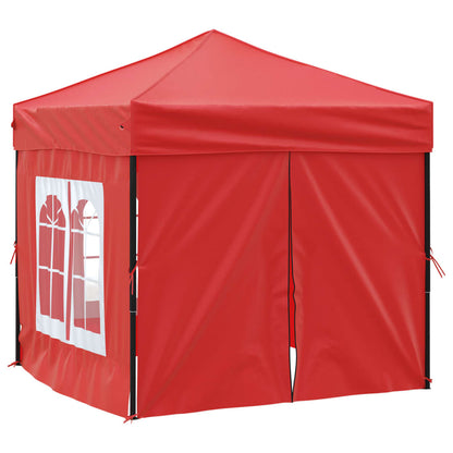 Partytent inklapbaar met zijwanden 2x2 m rood