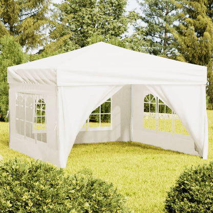 Partytent inklapbaar met zijwanden 3x3 m crèmekleurig