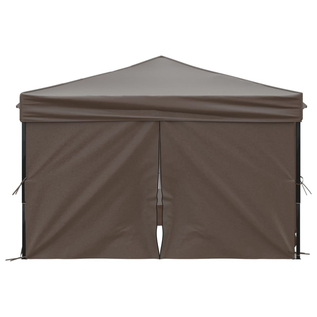 Partytent inklapbaar met zijwanden 3x3 m taupe