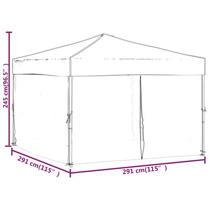 Partytent inklapbaar met zijwanden 3x3 m taupe