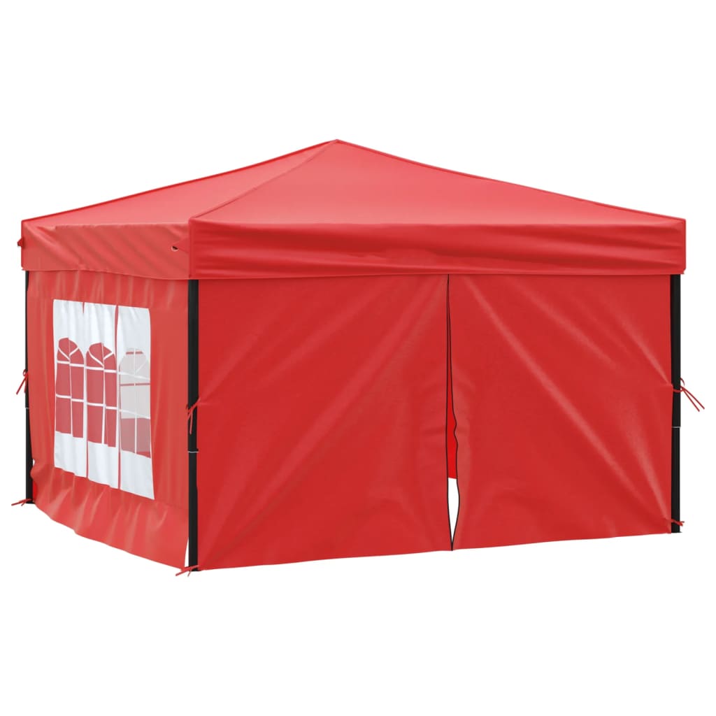 Partytent inklapbaar met zijwanden 3x3 m rood