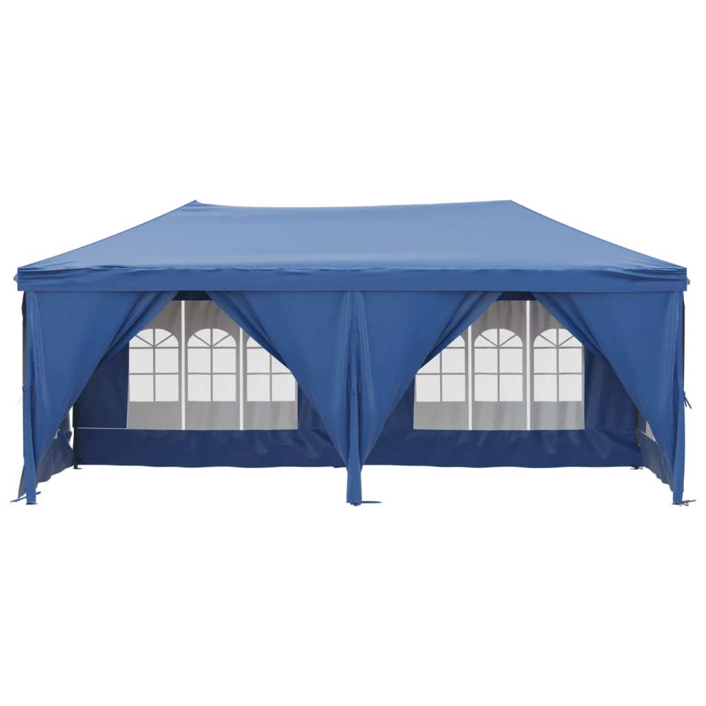 Partytent inklapbaar met zijwanden 3x6 m blauw