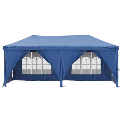 Partytent inklapbaar met zijwanden 3x6 m blauw