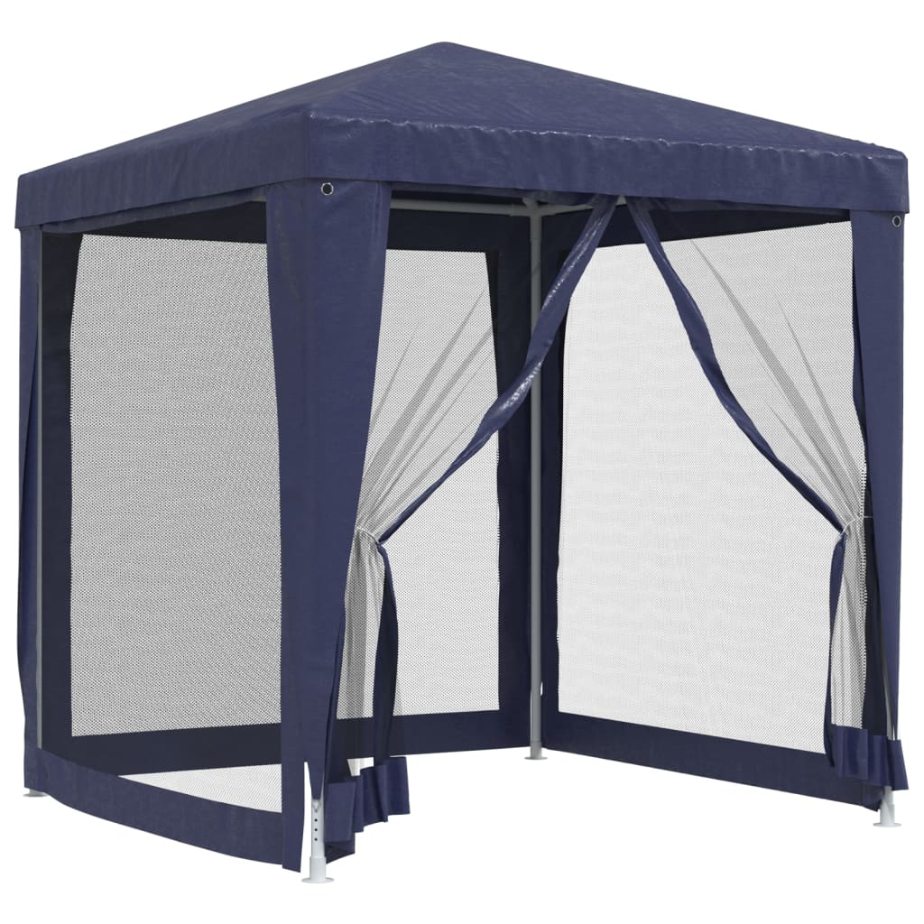 Partytent met 4 mesh zijwanden 2x2 m HDPE blauw