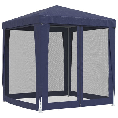 Partytent met 4 mesh zijwanden 2x2 m HDPE blauw