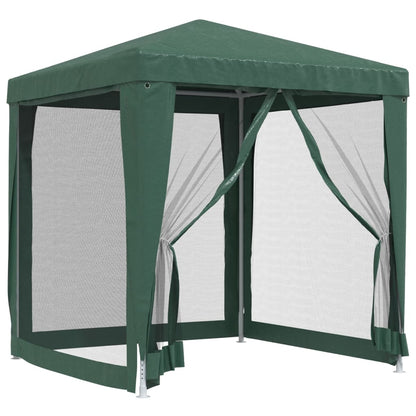 Partytent met 4 mesh zijwanden 2x2 m HDPE groen