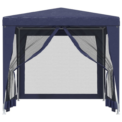 Partytent met 4 mesh zijwanden 2,5x2,5 m HDPE blauw