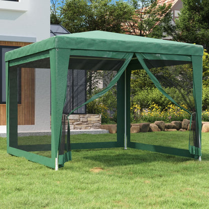 Partytent met 4 mesh zijwanden 3x3 m HDPE groen