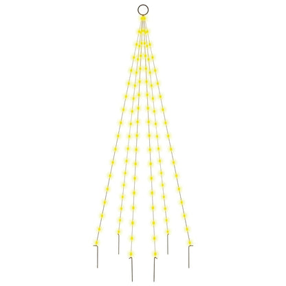 Vlaggenmast kerstboom 108 LED's warmwit 180 cm