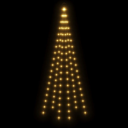 Vlaggenmast kerstboom 108 LED's warmwit 180 cm