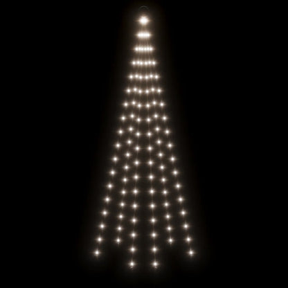 Vlaggenmast kerstboom 108 LED's koudwit 180 cm