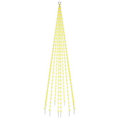 Vlaggenmast kerstboom 310 LED's warmwit 300 cm