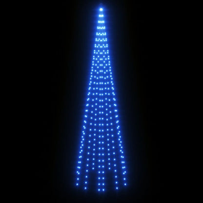 Vlaggenmast kerstboom 310 LED's blauw 300 cm