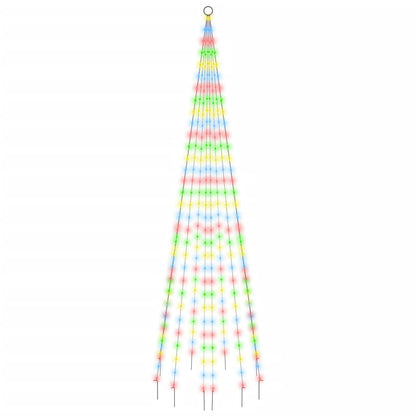 Vlaggenmast kerstboom 310 LED's meerkleurig 300 cm