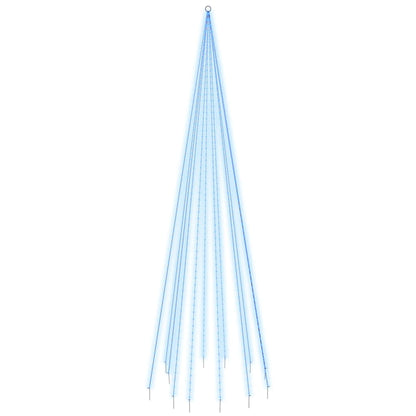 Vlaggenmast kerstboom 732 LED's blauw 500 cm