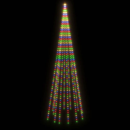 Vlaggenmast kerstboom 732 LED's meerkleurig 500 cm