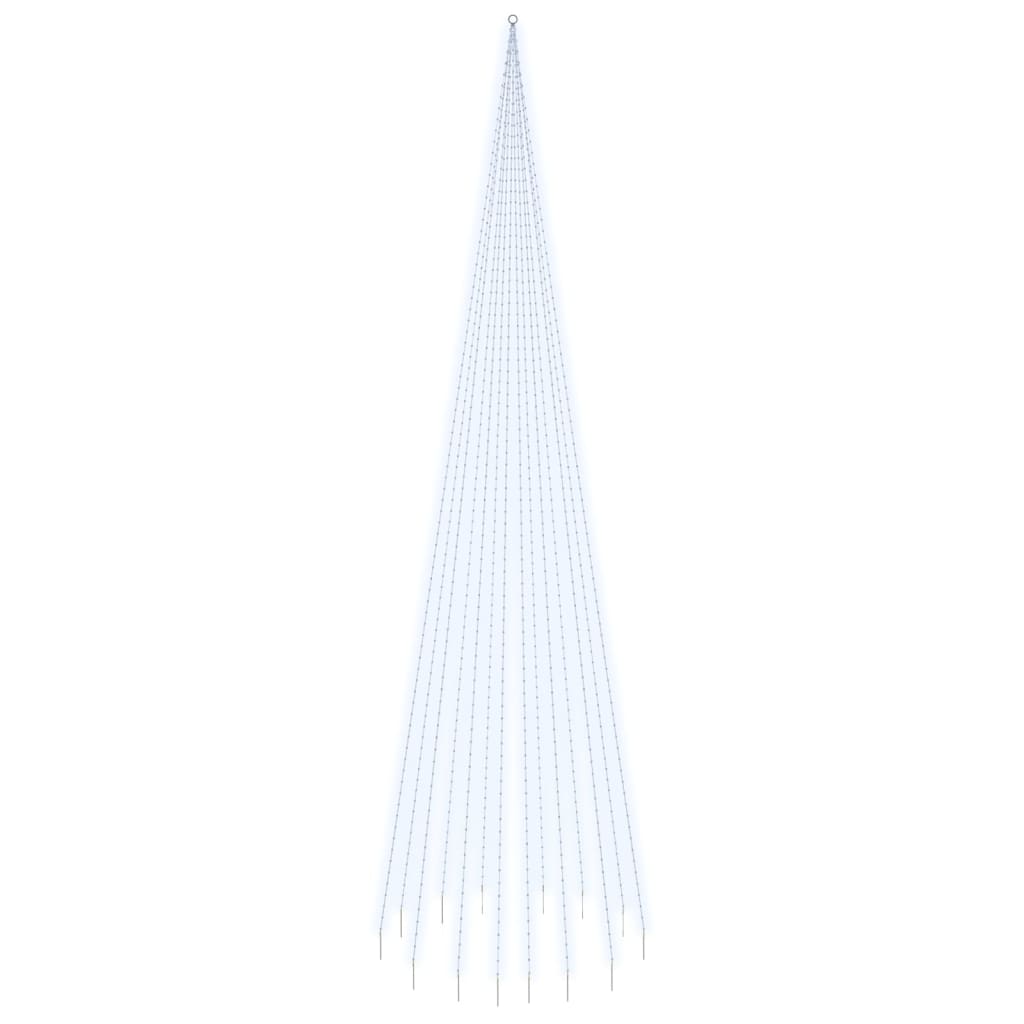 Vlaggenmast kerstboom 1134 LED's koudwit 800 cm