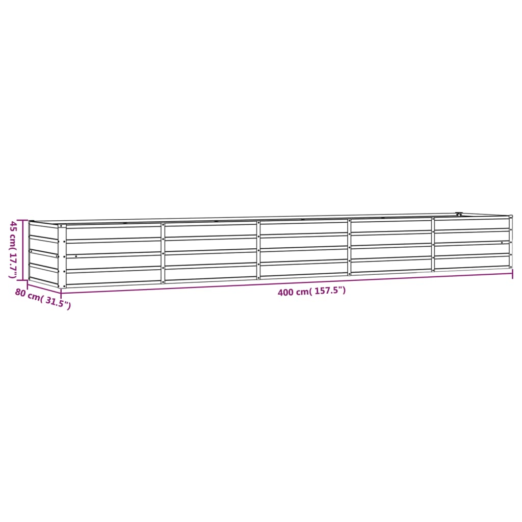 Plantenbak verhoogd 400x80x45 cm cortenstaal roestig