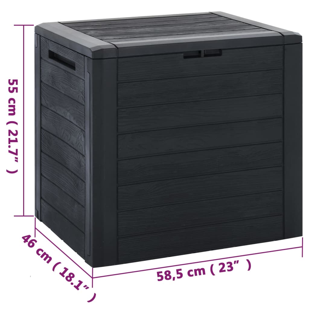 Tuinbox 58,5x46x55 cm polypropeen antracietkleurig