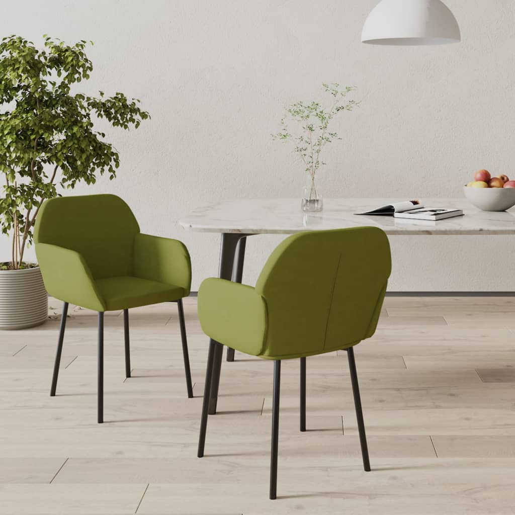 Eetkamerstoelen 2 st fluweel lichtgroen