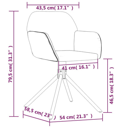 Eetkamerstoelen draaibaar 2 st fluweel zwart