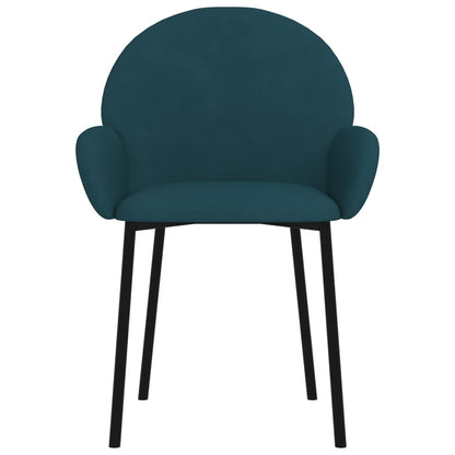 Eetkamerstoelen 2 st fluweel blauw