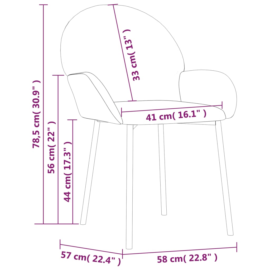 Eetkamerstoelen 2 st fluweel blauw