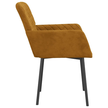 Eetkamerstoelen 2 st fluweel bruin