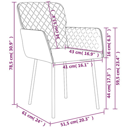 Eetkamerstoelen 2 st fluweel bruin