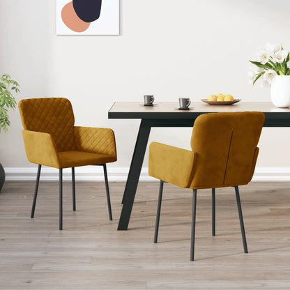 Eetkamerstoelen 2 st fluweel bruin