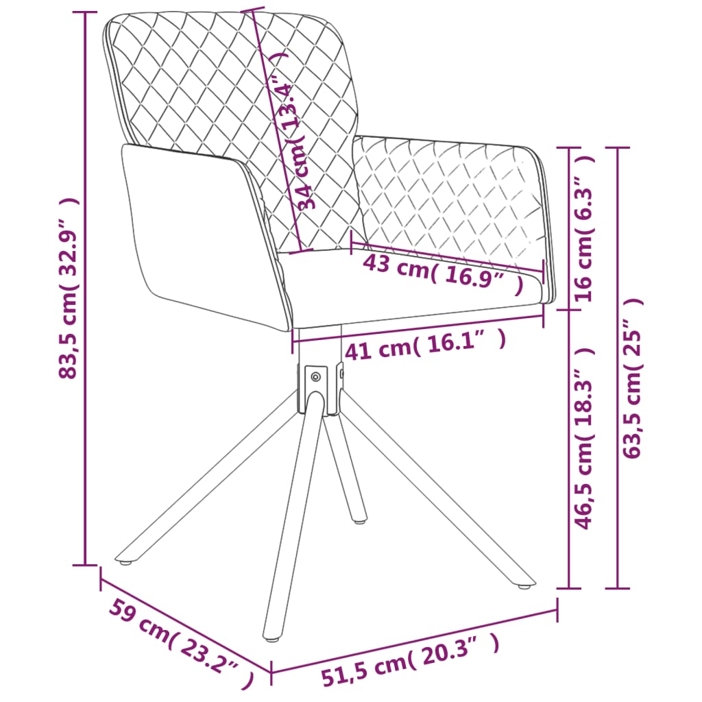 Eetkamerstoelen draaibaar 2 st fluweel lichtgrijs