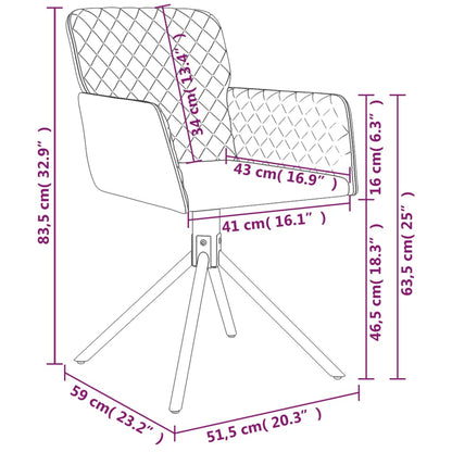 Eetkamerstoelen draaibaar 2 st fluweel crèmekleurig