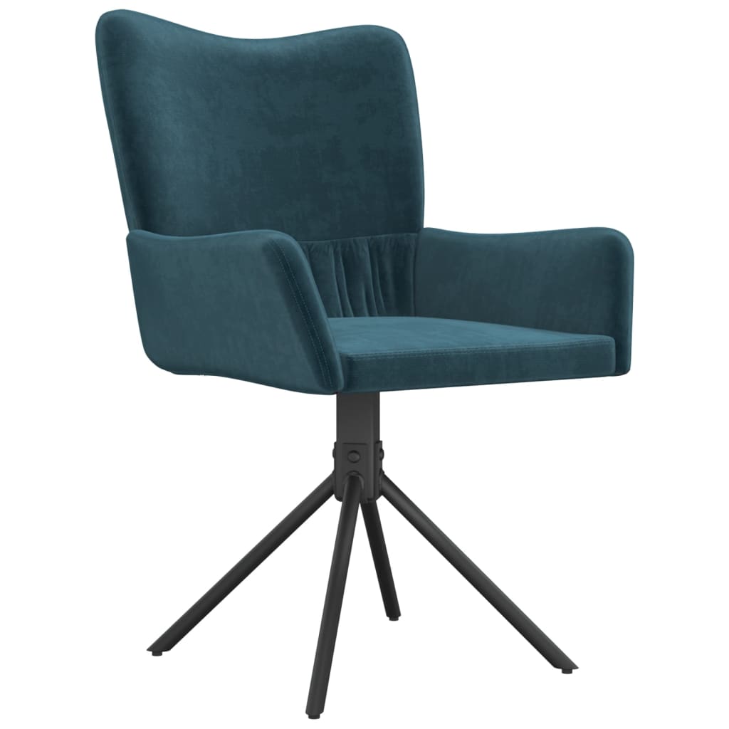 Eetkamerstoelen draaibaar 2 st fluweel blauw